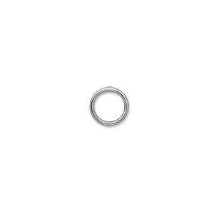 Jump ring, gunmetal-plated brass, 8mm soldered round, 6.2mm inside diameter, 18 gauge. Sold per pkg of 100.