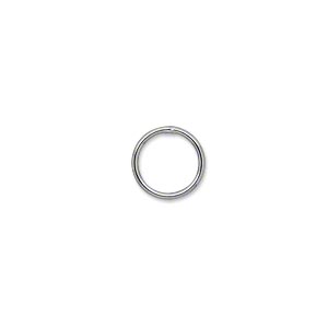 Jump ring, gunmetal-plated brass, 10mm soldered round, 8mm inside diameter, 18 gauge. Sold per pkg of 100.