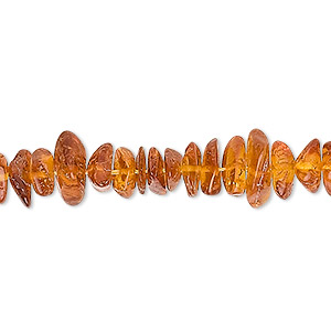 Bead, amber (heated), medium, medium chip, Mohs hardness 2 to 2-1/2. Sold per 15-1/2&quot; to 16&quot; strand.