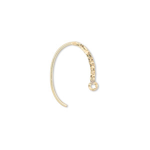 Ear wire, 14Kt gold-filled, 19mm textured flat oval with closed loop, 20 gauge. Sold per pair.