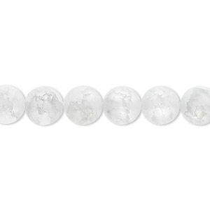 Bead, ice flake quartz (heated), 8mm frosted round, B grade, Mohs hardness 7. Sold per 15-1/2&quot; to 16&quot; strand.