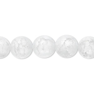 Bead, ice flake quartz (heated), 10mm frosted round, B grade, Mohs hardness 7. Sold per 15-1/2&quot; to 16&quot; strand.