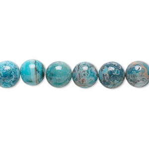 Bead, crazy lace agate (dyed), light to dark blue, 8mm round, B grade, Mohs hardness 6-1/2 to 7. Sold per 15-1/2&quot; to 16&quot; strand.