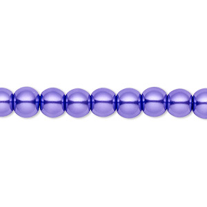 Bead, Celestial Crystal&reg;, crystal pearl, violet, 6mm round. Sold per pkg of (2) 15-1/2&quot; to 16&quot; strands, approximately 130 beads.