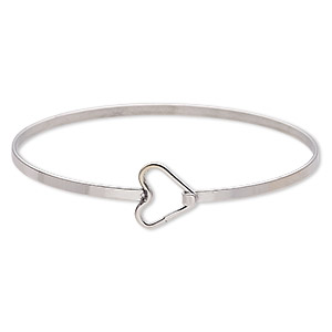 Build Your Own Bangle Silver / 2 Hearts