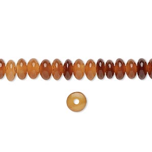 Bead, horn (dyed / waxed), golden, 6x3mm hand-cut saucer. Sold per 15-1/2&quot; to 16&quot; strand.