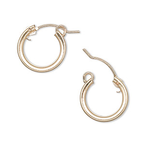 Earring, 14Kt gold-filled, 15mm flexible round hoop with latch-back closure. Sold per pair.