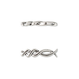 Spacer bar, sterling silver, 21x5mm 3-strand braid. Sold individually.