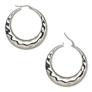 Hoop Earrings Stainless Steel Silver Colored