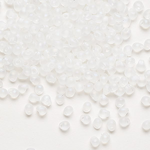 Seed bead, Miyuki, glass, transparent matte rainbow clear, (DP131FR), 3.3x2.8mm mini fringe. Sold per 250-gram pkg.