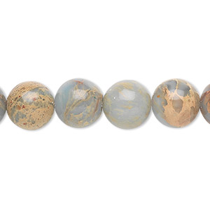 Bead, aqua terra &quot;jasper&quot; (onyx marble) (natural), 10mm round, B grade, Mohs hardness 3. Sold per 15-1/2&quot; to 16&quot; strand.