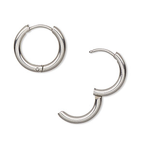 Medium Thick Silver Hoop Earring Hoop Earrings Clasp Hoop 