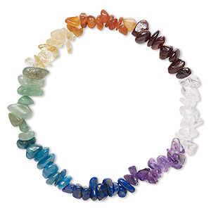 Bracelet, stretch, multi-gemstone (natural / dyed / heated), 8mm width, 8 inches. Sold individually.