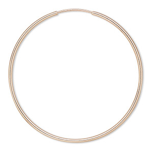 Earring, 14Kt rose gold-filled, 38mm hoop with endless loop closure. Sold per pair.