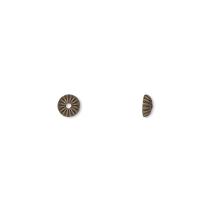 Acorn 8mm Bead Cap, Antiqued Gold Plate, 20 per Pack - TierraCast