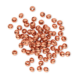 Bead, copper, 3x2.5mm rondelle. Sold per pkg of 100.