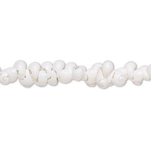 Bead, mongo shell (bleached), 5x3mm-7x4mm shell, Mohs hardness 3-1/2. Sold per 34-inch strand.