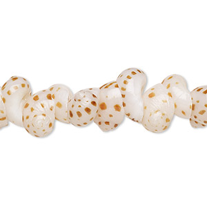 Bead, tiger moon snail shell (natural), 12x6mm-15x8mm shell, Mohs hardness 3-1/2. Sold per 15-1/2&quot; to 16&quot; strand.