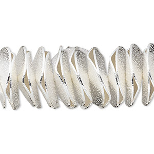 Bead, silver-plated brass, 17x3mm textured wavy rondelle. Sold per pkg of 20.
