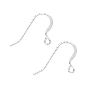 Ear wire, titanium, 19mm fishhook with open loop, 21 gauge. Sold per pkg of  50 pairs. - Fire Mountain Gems and Beads