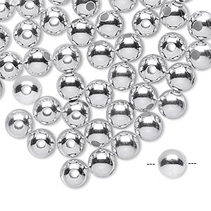 Bead, sterling silver-filled, 6mm seamless round. Sold per pkg of 50 ...