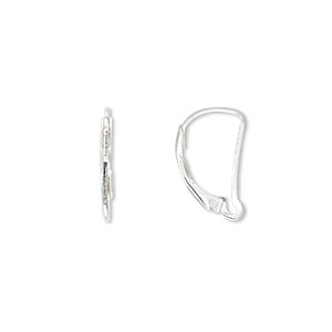 Ear wire, sterling silver-filled, 16mm leverback with open loop. Sold ...