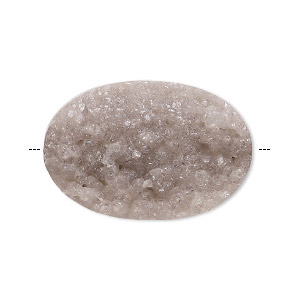 Bead, brown druzy agate (natural), 30x20mm flat oval, B grade, Mohs hardness 6-1/2 to 7. Sold individually.