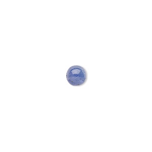 Bead, tanzanite (heated), 6mm half-drilled round, B grade, Mohs hardness 6 to 7. Sold individually.