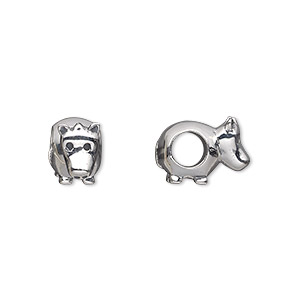 Bead, antiqued sterling silver, 13x10mm single-sided cow with 4.5-5mm hole. Sold individually.