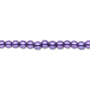 Bead, Celestial Crystal&reg;, crystal pearl, deep purple, 3-4mm round. Sold per pkg of (2) 15-1/2&quot; to 16&quot; strands, approximately 200 beads.