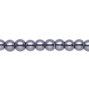 Bead, Celestial Crystal&reg;, crystal pearl, gunmetal, 5-6mm round. Sold per pkg of (2) 15-1/2&quot; to 16&quot; strands, approximately 130 beads.