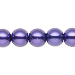 Bead, Celestial Crystal&reg;, crystal pearl, deep purple, 11-12mm round. Sold per 15-1/2&quot; to 16&quot; strand, approximately 30 beads.
