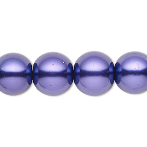 Bead, glass, opaque deep purple, 13-14mm round. Sold per 15-1/2&quot; to 16&quot; strand.