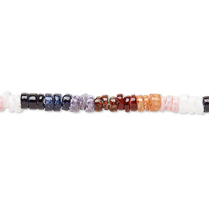 Bead, litub shell (dyed), pastel earth tone, 3x1mm-4x3mm hand-cut heishi, Mohs hardness 3-1/2. Sold per 24-inch strand.