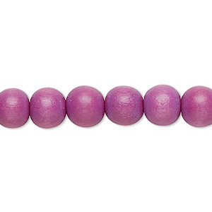 Bead, Taiwanese cheesewood (dyed / waxed), lavender, 7-8mm round. Sold per pkg of (2) 15-1/2&quot; to 16&quot; strands.