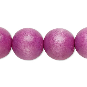 Bead, Taiwanese cheesewood (dyed / waxed), lavender, 15-16mm round. Sold per 15-1/2&quot; to 16&quot; strand.