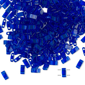 Bead, Miyuki, half TILA&reg;, glass, transparent blueberry, (HTL151), 5x2.3mm rectangle with (2) 0.8mm holes, fits up to 3mm beads. Sold per 40-gram pkg.
