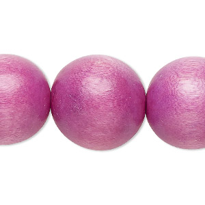 Bead, Taiwanese cheesewood (dyed / waxed), lavender, 19-20mm round. Sold per 15-1/2&quot; to 16&quot; strand.