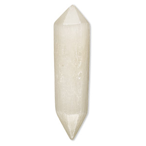 Component, golden selenite (waxed), 39x9mm-42x10mm hand-cut undrilled double terminated point, B grade, Mohs hardness 2 to 2-1/2. Sold individually.