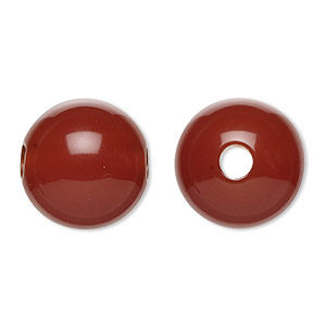 Bead, red agate (dyed / heated), 8mm round. B grade, Mohs hardness 6-1/2 to  7. Sold per pkg of 10. - Fire Mountain Gems and Beads