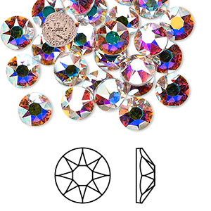 Flat back, Preciosa MAXIMA Czech crystal rhinestone, padparadscha, foil back,  2.5-2.7mm chaton rose round, SS9. Sold per pkg of 144 (1 gross). - Fire  Mountain Gems and Beads