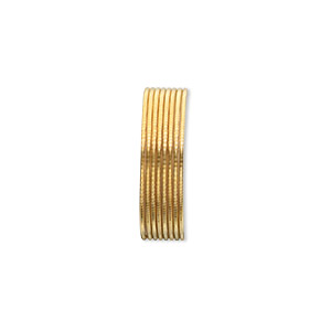 French wire, gold-plated brass, 0.7mm tube. Sold per pkg of (2) 19-1/2 inch strands.