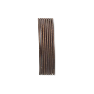 French wire, enamel-coated brass, brown, 0.7-0.9mm tube. Sold per pkg of (2) 19-1/2 inch strands.