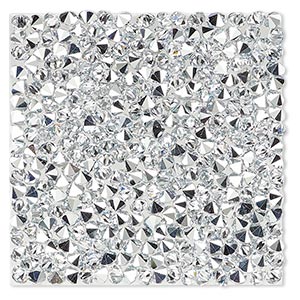 Iron-on transfer, Crystal Passions&reg; hotfix crystal rocks, crystal CAL, 40x40mm square (72003). Sold individually.