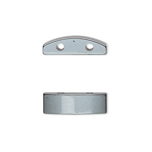 Spacer, Hemalyke&#153; (man-made), 18.5x6mm double-drilled flat half round, fits up to 8mm beads. Sold per pkg of 6.