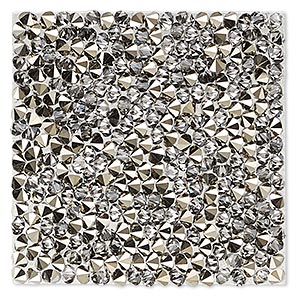 Iron-on transfer, Crystal Passions&reg; hotfix crystal rocks, crystal metallic light gold, 40x40mm square (72003). Sold individually.
