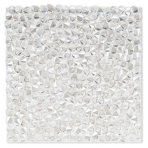 Iron-on transfer, Crystal Passions&reg; hotfix crystal rocks, crystal silver shade, 40x40mm square (72003). Sold individually.