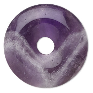 Component, amethyst (natural), 25mm round donut, C grade, Mohs hardness 7. Sold individually.
