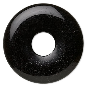 Focal, black onyx (dyed), 30mm round donut, B grade, Mohs hardness 6-1/2 to 7. Sold individually.