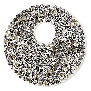 Iron-on transfer, Crystal Passions&reg; hotfix crystal rocks, crystal metallic light gold, 40mm round go-go (72020). Sold individually.